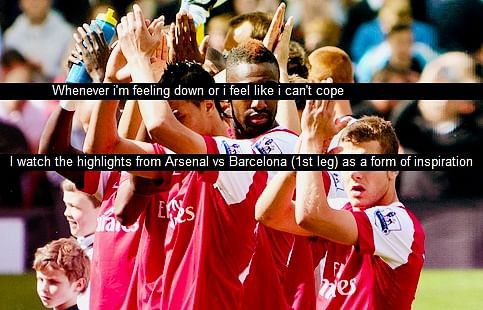 If you're an Arsenal supporter and you've still not watched the 2-1 Barcelona victory, you're missing out.